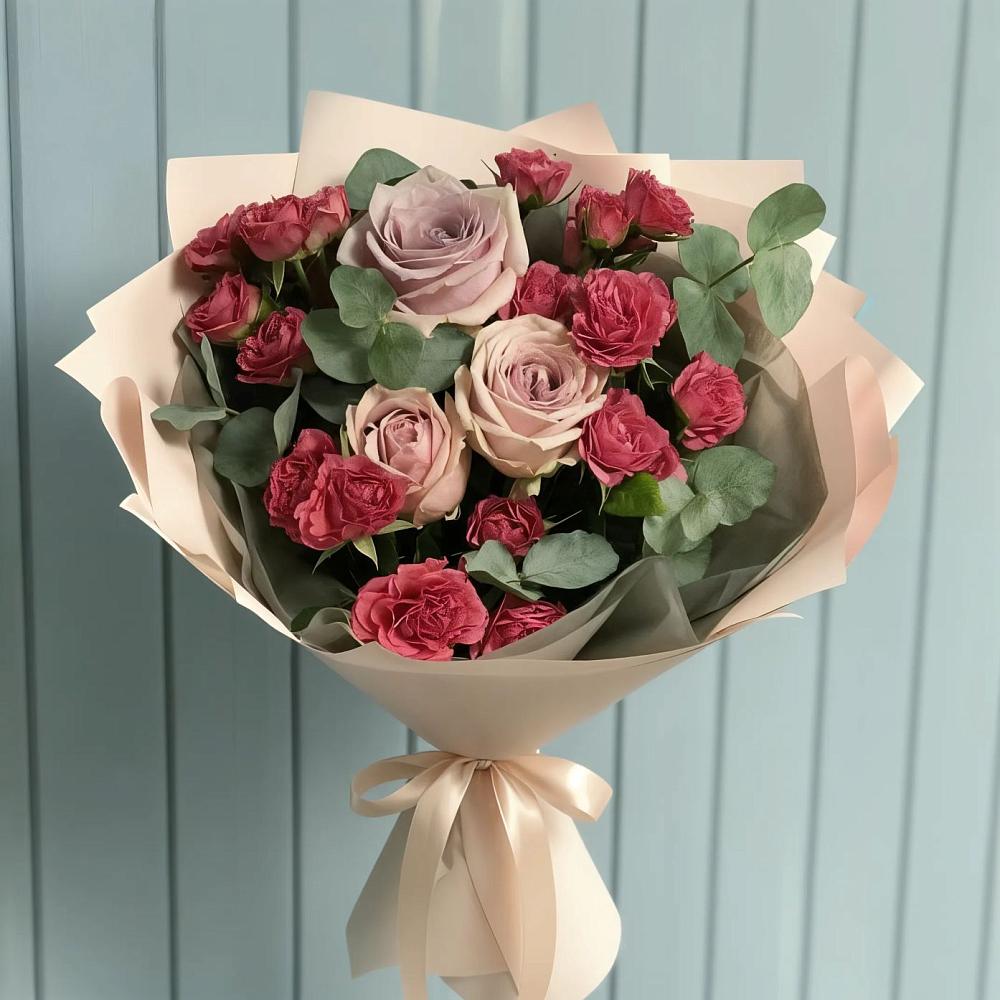 Букет цветов из: Гвоздики и Розы в Целинном Алтайского края