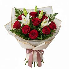 Букет цветов из:  Лилии и Розы #REPLACE_PRED# Целинном Алтайского края