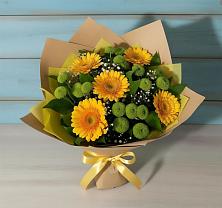 Букет цветов из:  Герберы и Хризантемы в Целинном Алтайского края