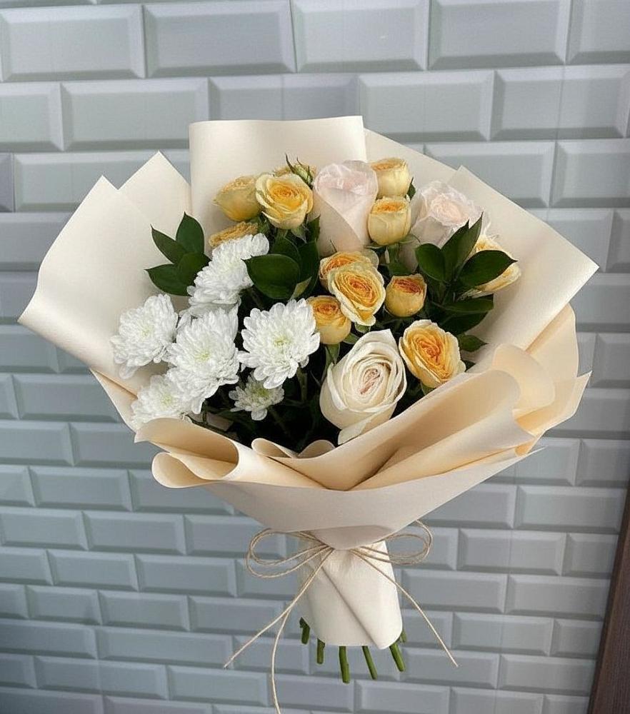 Букет цветов из: Розы и Хризантемы в Целинном Алтайского края