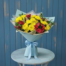 Букет цветов из:  Альстромерии и Хризантемы в Целинном Алтайского края