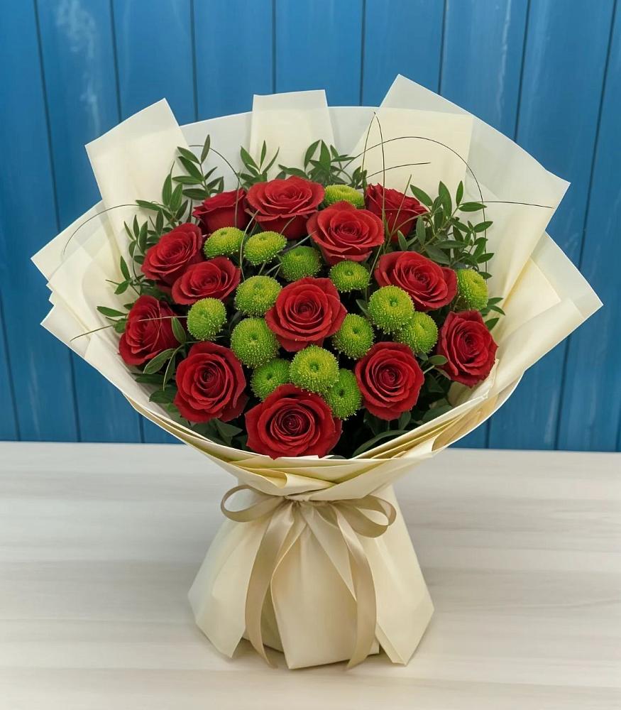 Букет цветов из: Розы и Хризантемы в Целинном Алтайского края